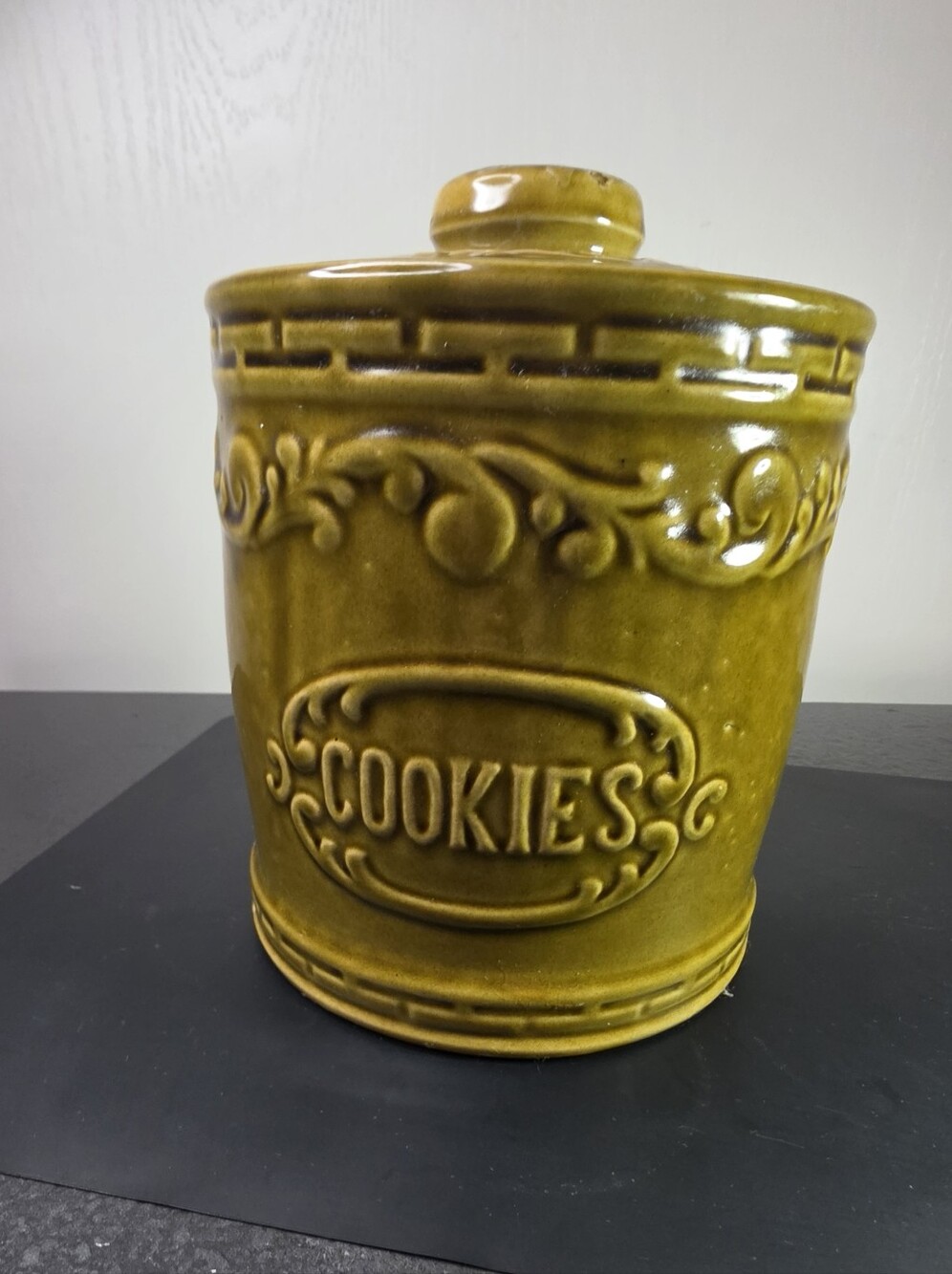 Vintage Monmouth Western Stoneware Cookie Jar